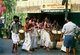 India: A local temple festival procession winds its way through a small village on its way to a temple, Kozhikode (Calicut) District, northern Kerala